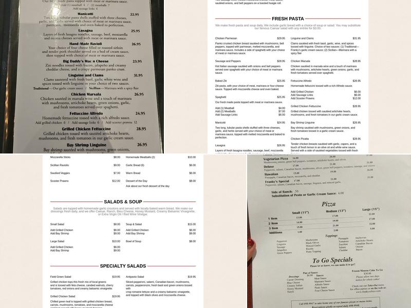 Franky's Menu