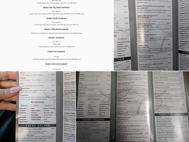 Kinder's BBQ Chico Menu