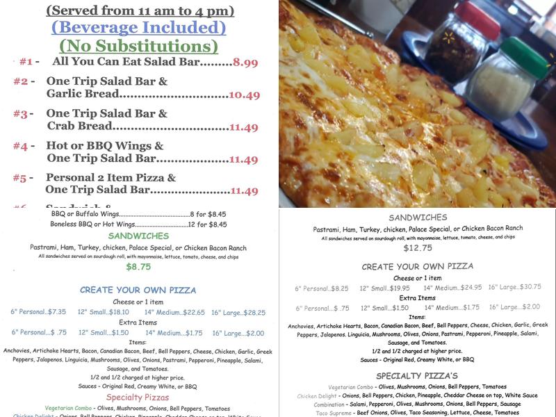 Pizza Palace Menu