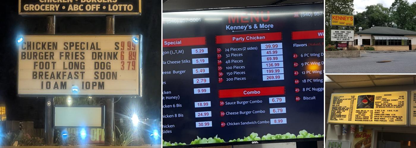 Kenney’s Menu