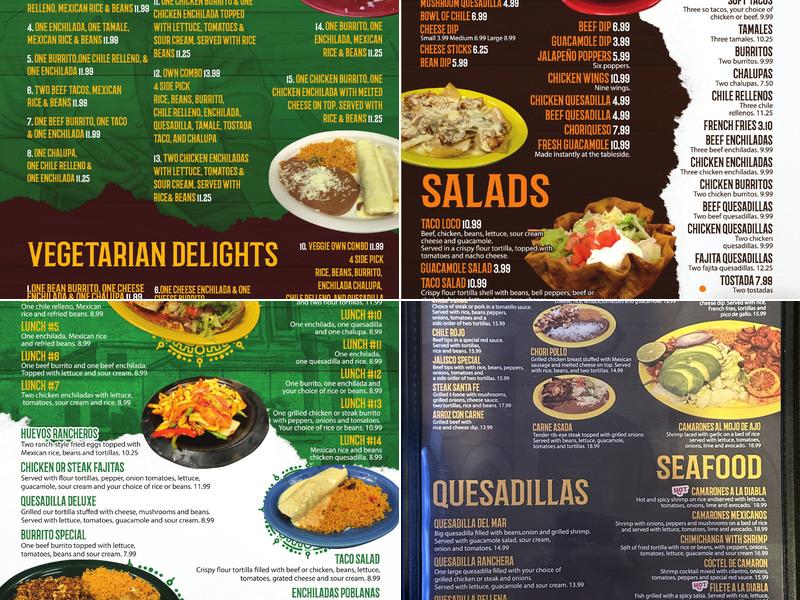 Don Tequila Menu