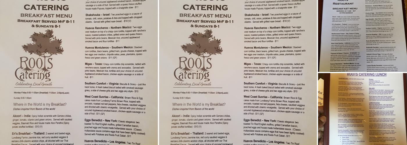 Roots Catering Menu