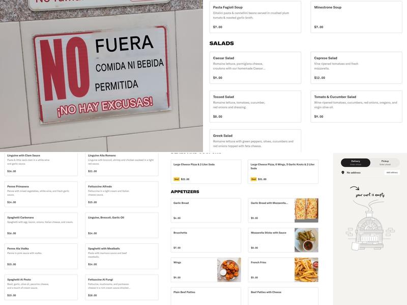 Minitalia Pizzeria Menu