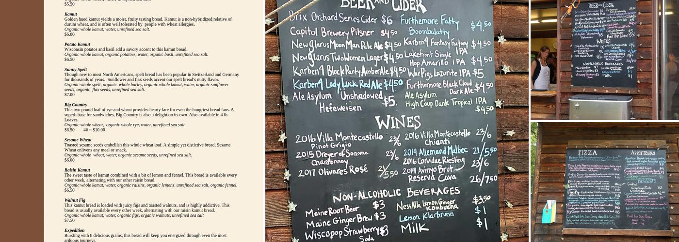 Cress Spring Bakery Menu