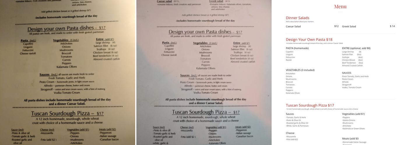 Wall Street Gallery & Bistro Menu