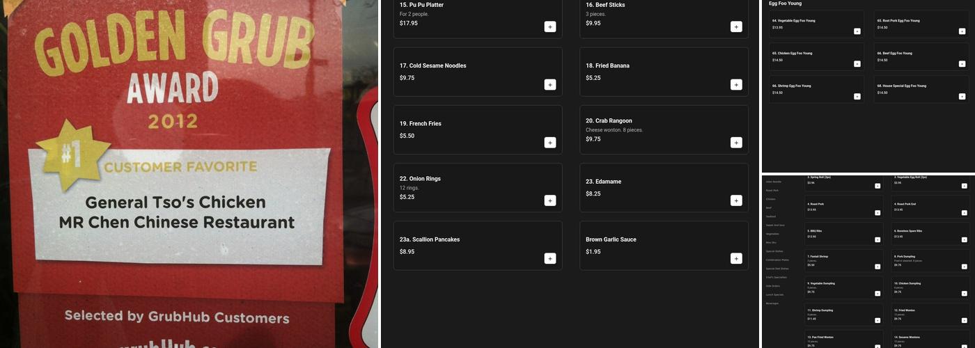 Mr Chen Menu