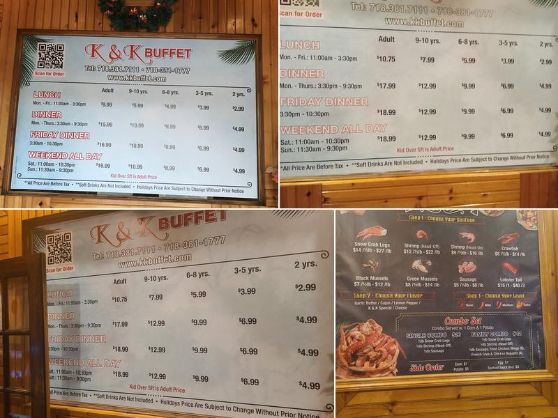 K&K Buffet & Cajun Seafood Menu