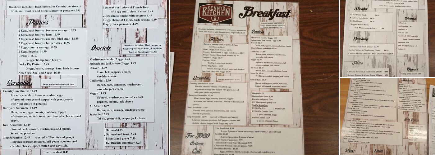 Kenny's Kitchen Menu
