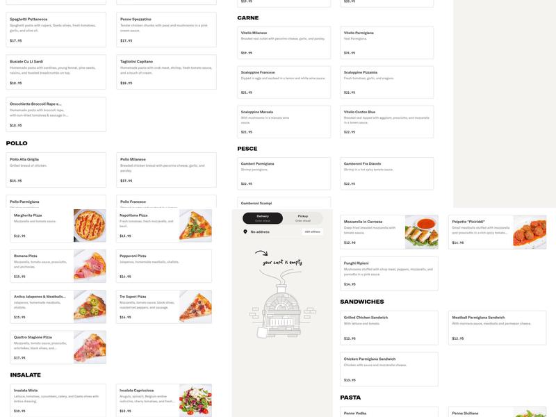 Antica Trattoria Menu