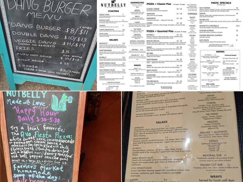 Nutbelly Pizzeria Menu