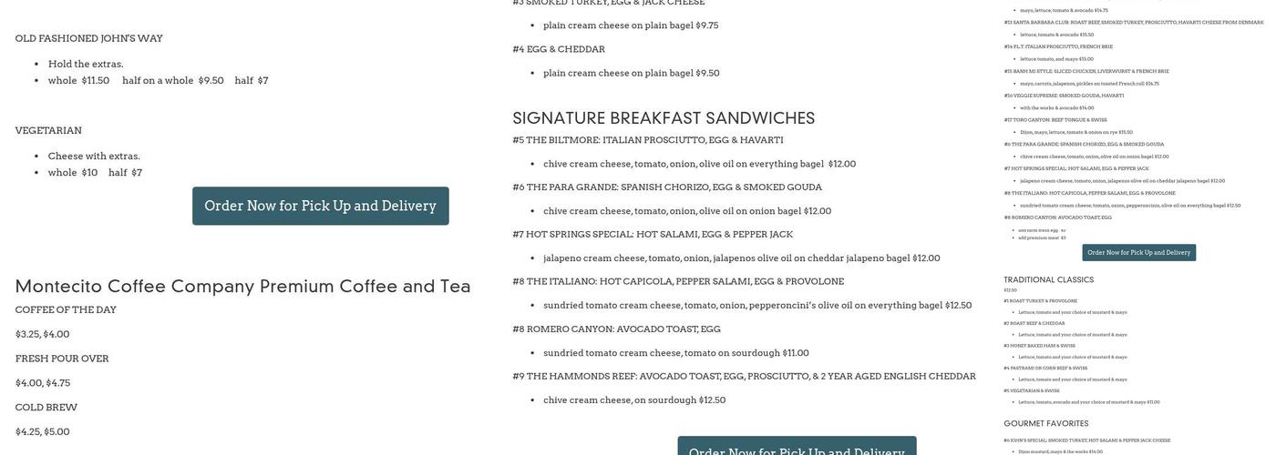 Montecito Gourmet by Village Cheese & Wine Menu