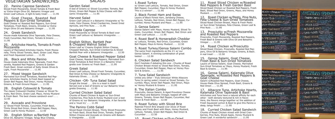 PANINO Montecito Menu