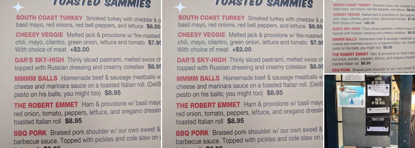 South Coast Deli-Patterson Menu