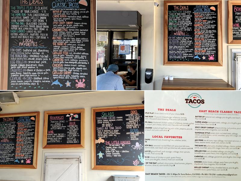 East Beach Tacos Menu