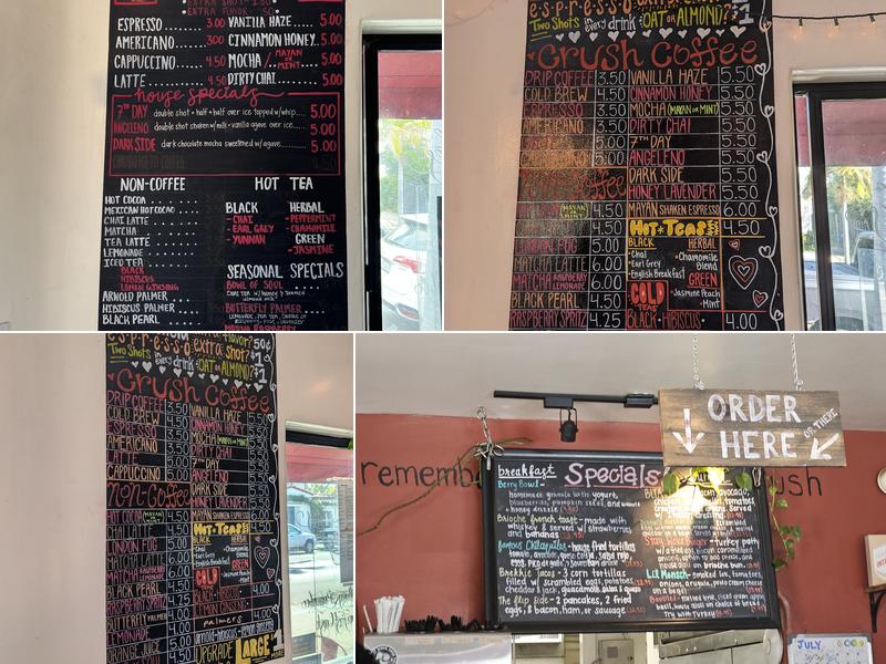 Crushcakes & Cafe Menu