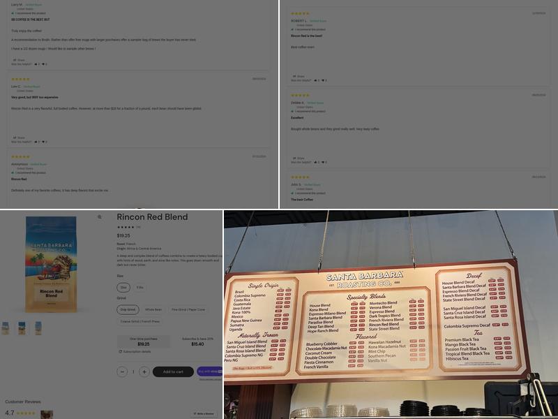 Santa Barbara Roasting Company Menu