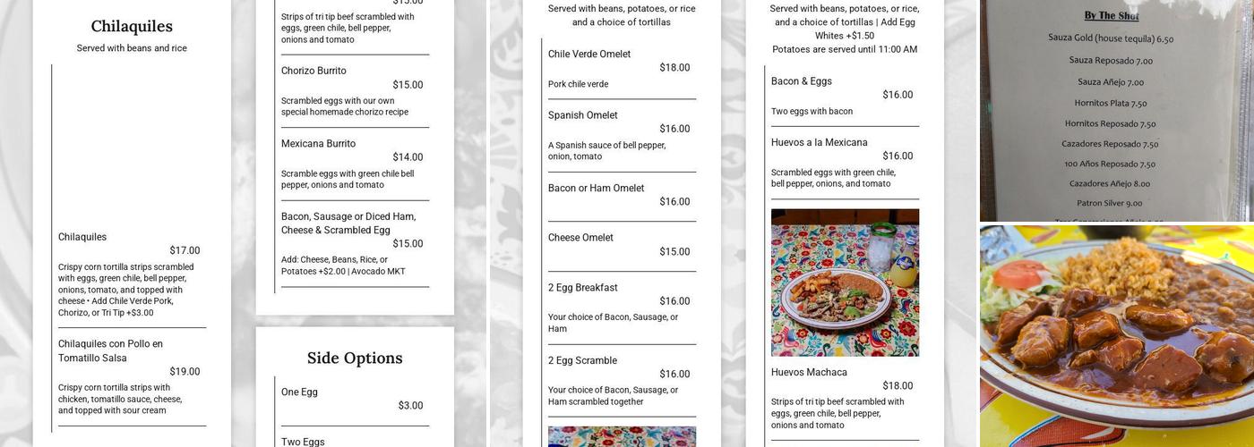 Rose Cafe Menu