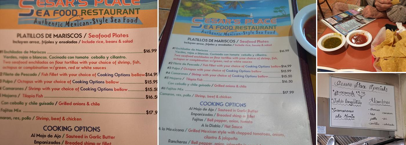 Cesar's Place Menu