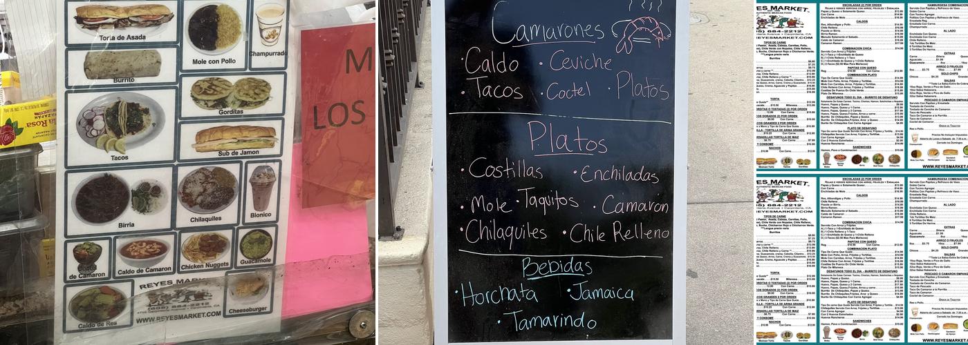 Reyes Market Menu