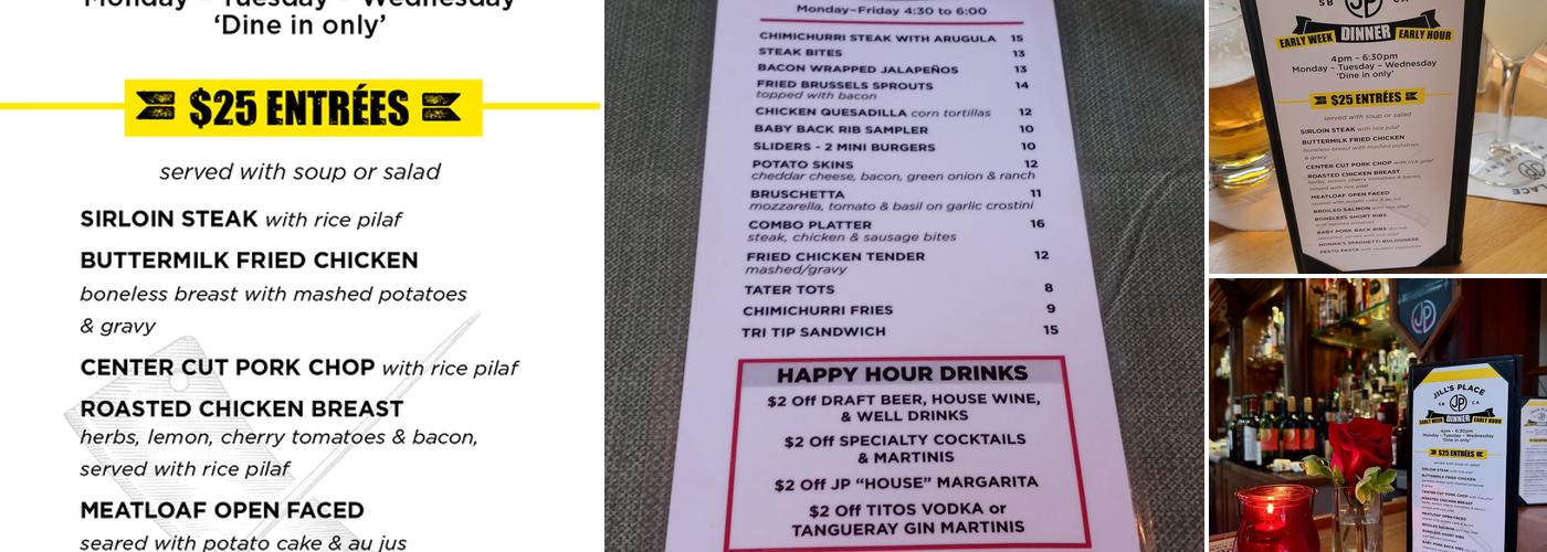 Jill's Place Restaurant Menu