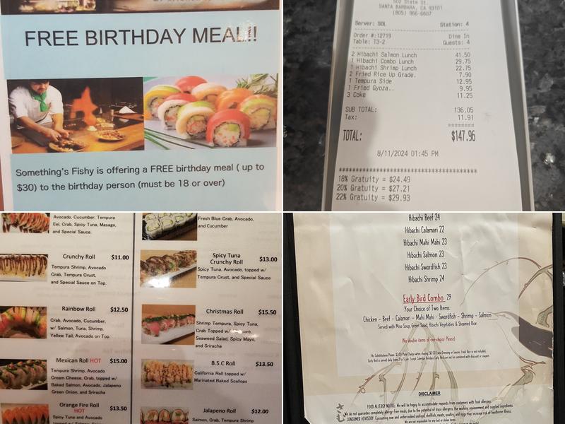 Hibachi Steak House & Sushi Bar Menu