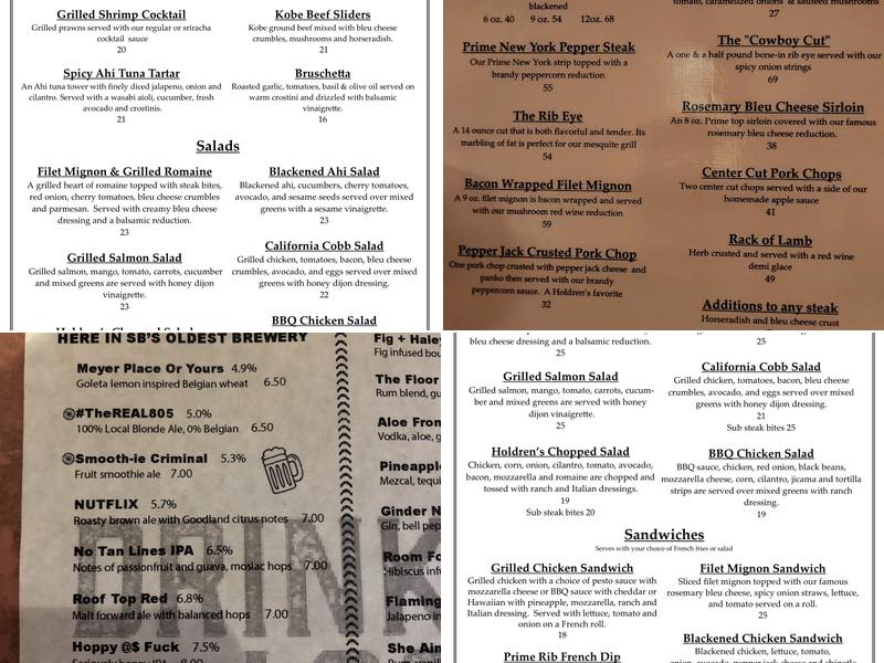 Holdren's Steaks & Seafood Menu