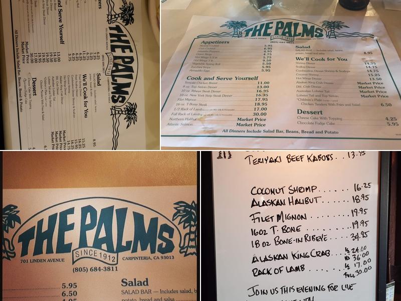 The Palms Menu