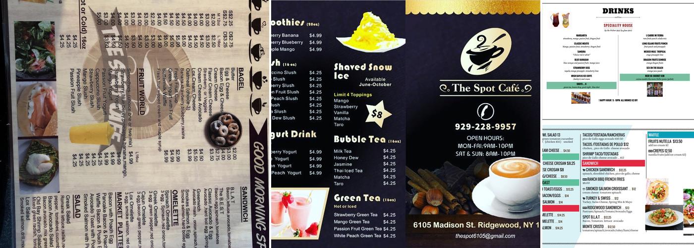 The green spot cafe Menu