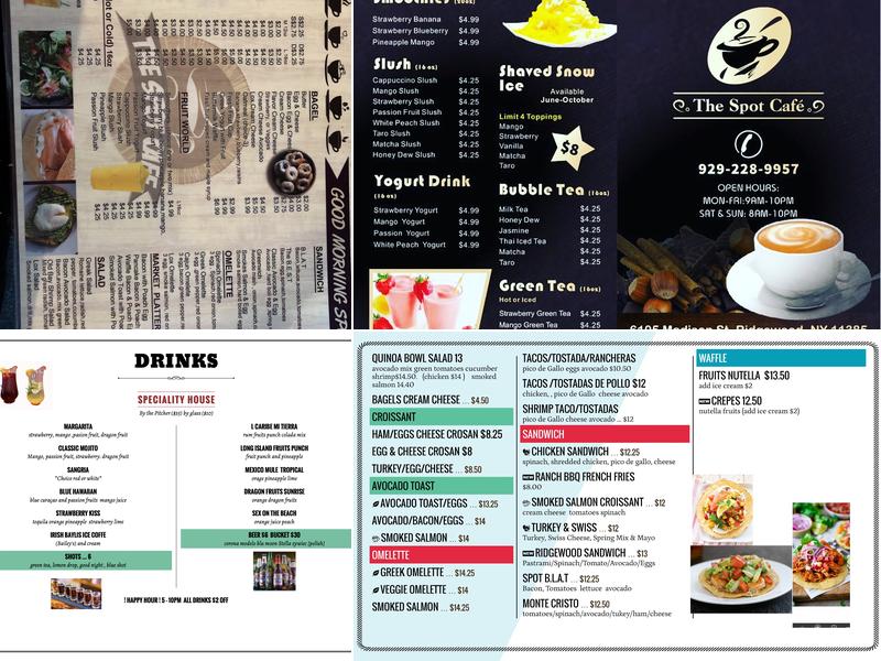 The green spot cafe Menu