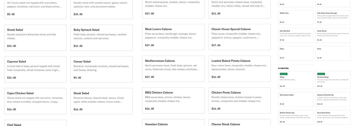 Cooley's Kitchen Menu