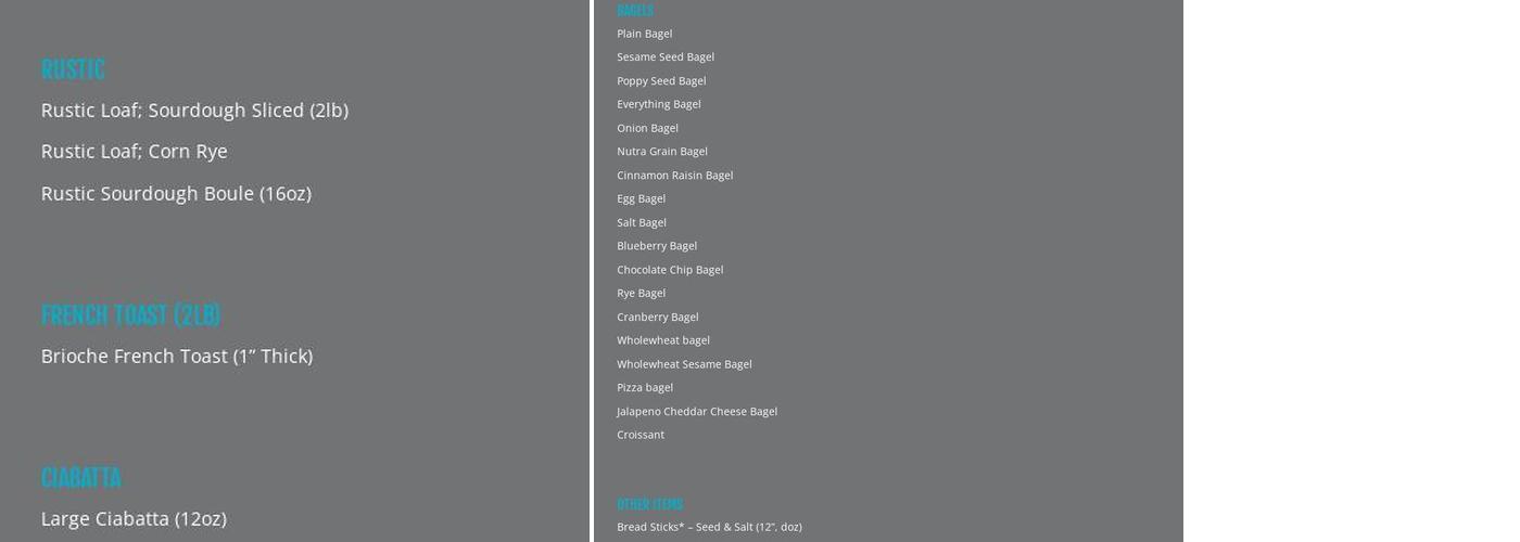 Ethnic Breads Menu