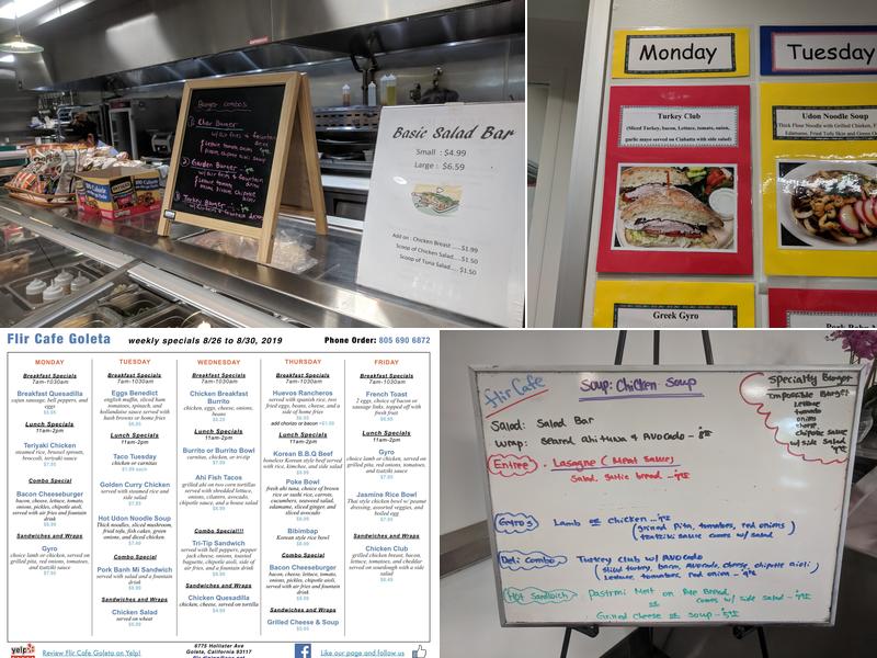 Flir Dining Café Menu