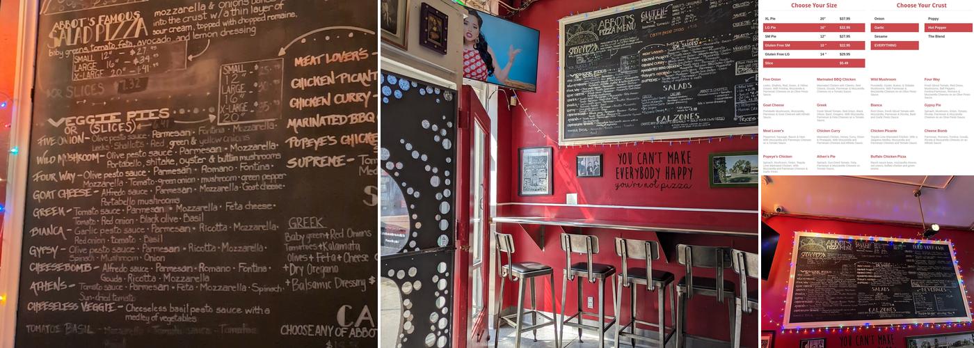 Abbot's Pizza Company Menu