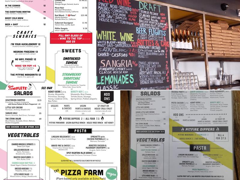 Pitfire Pizza Menu