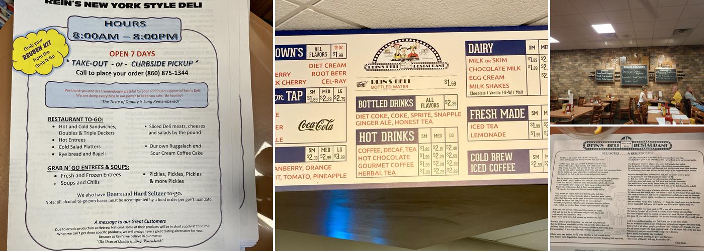 Rein's Deli Menu