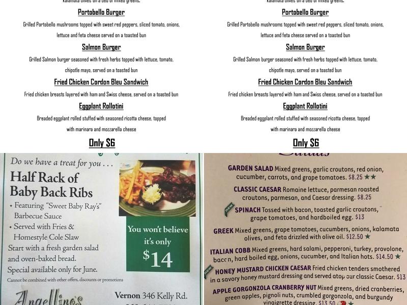 Angellino's Italian Restaurant Menu