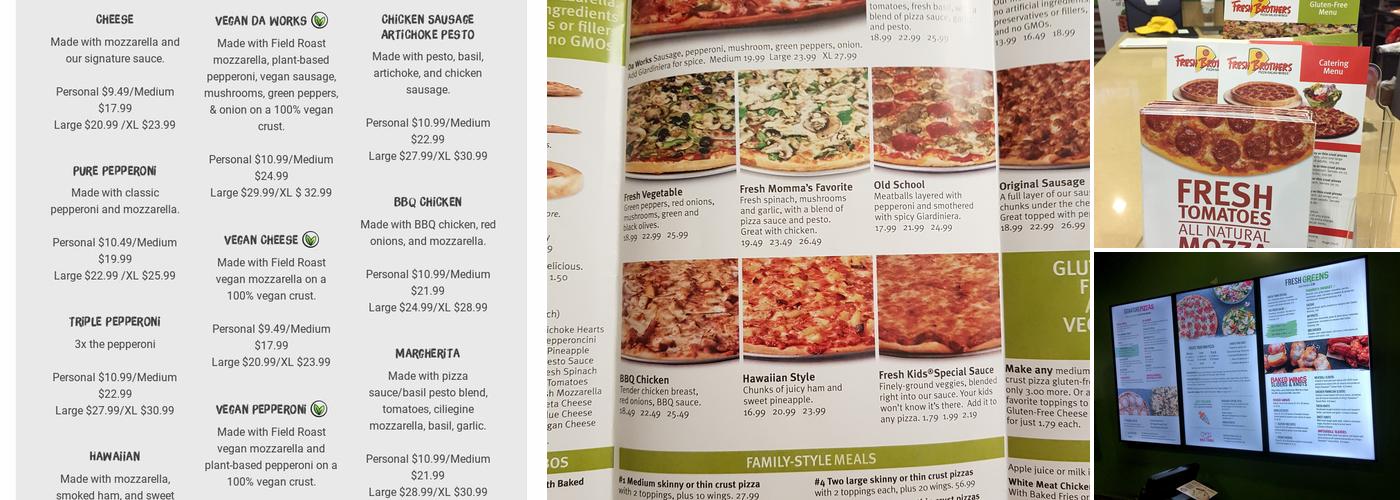 Fresh Brothers Pizza Santa Monica Menu