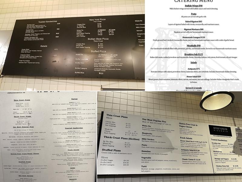 Stefano's Pizzeria Menu