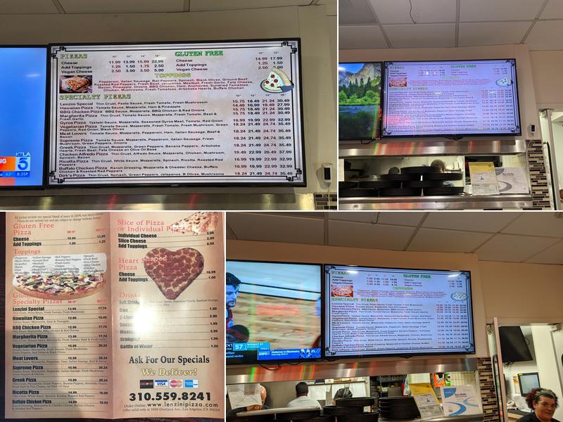 Lenzini's Pizza Menu