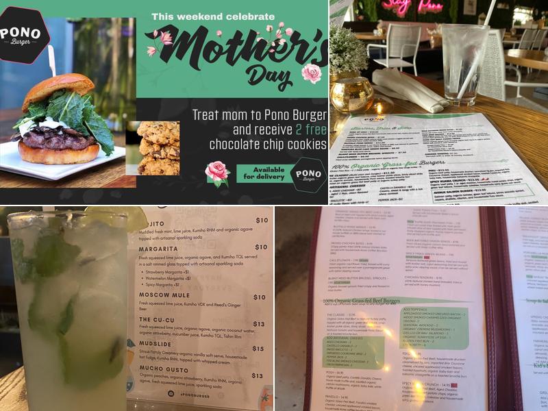 Pono Burger Menu