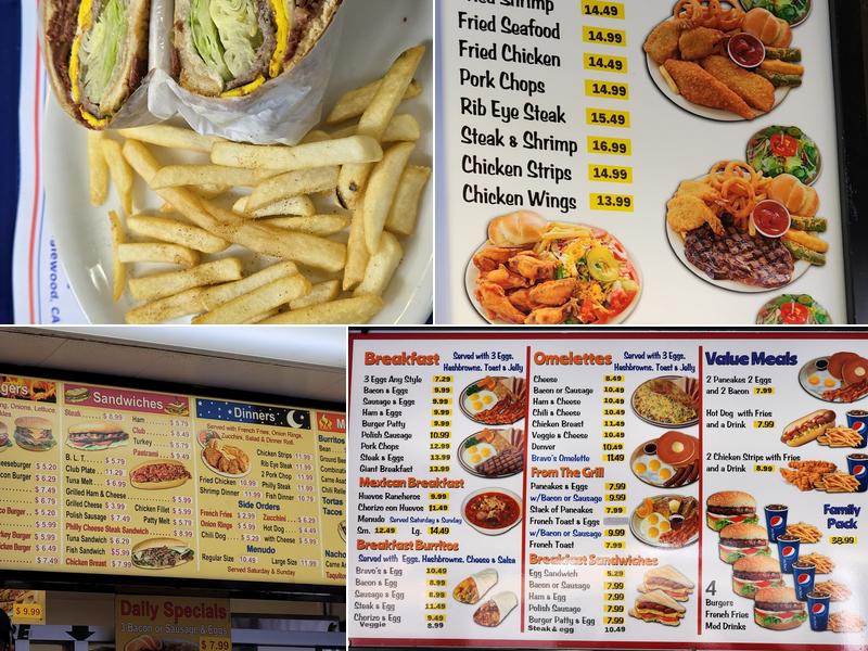 Bravo’s Char Burger Menu