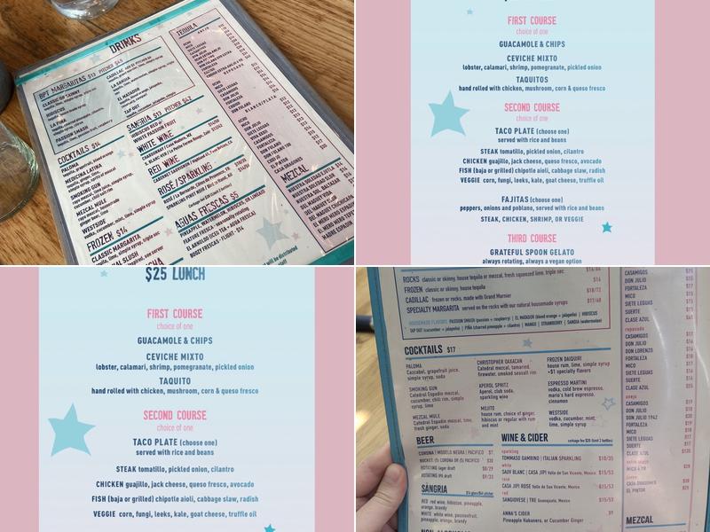 Blue Plate Taco Menu