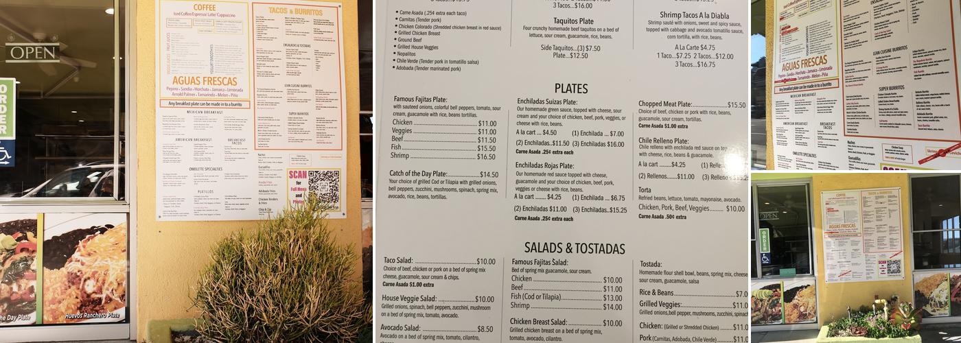 Señor G's Fresh & Healthy Mexican Food Menu