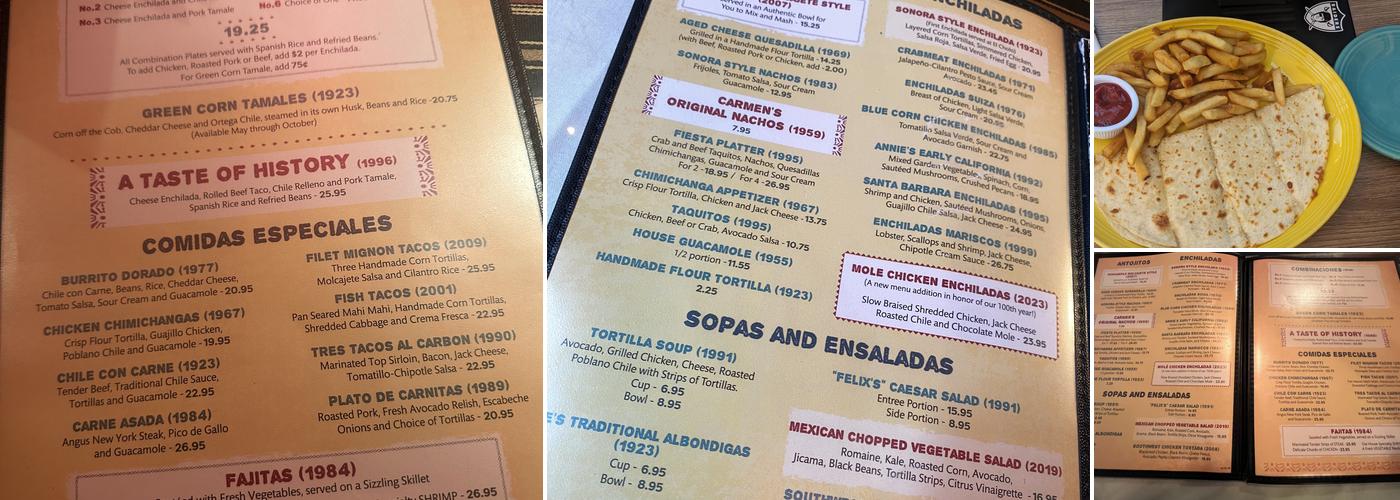 El Cholo Menu