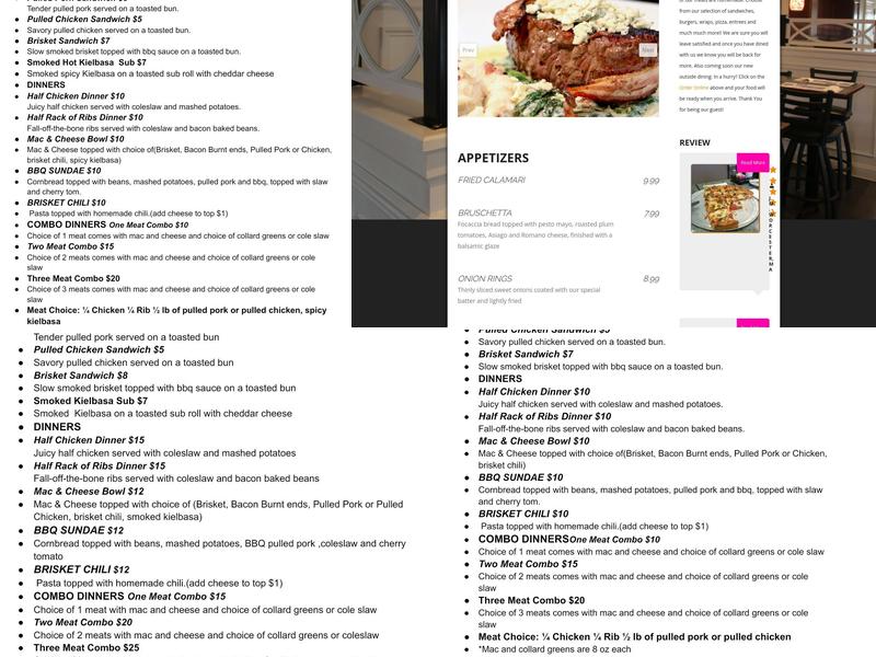 Gina Marie's Family Restaurant Menu