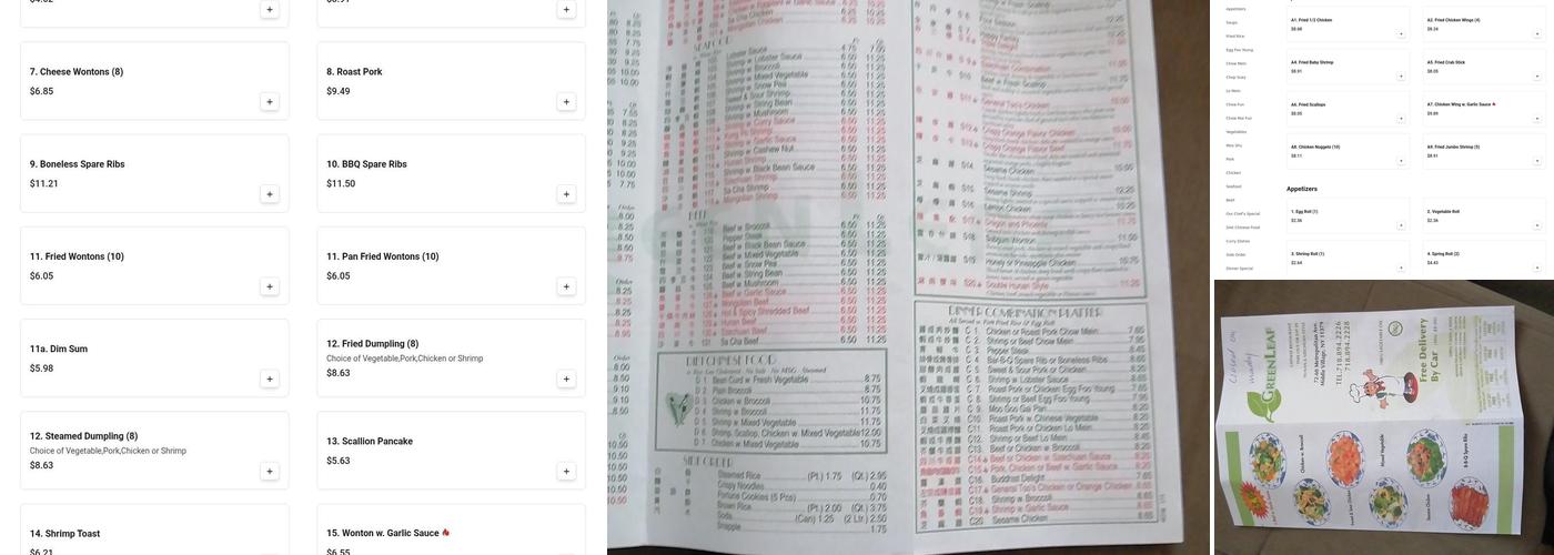 Greenleaf Menu