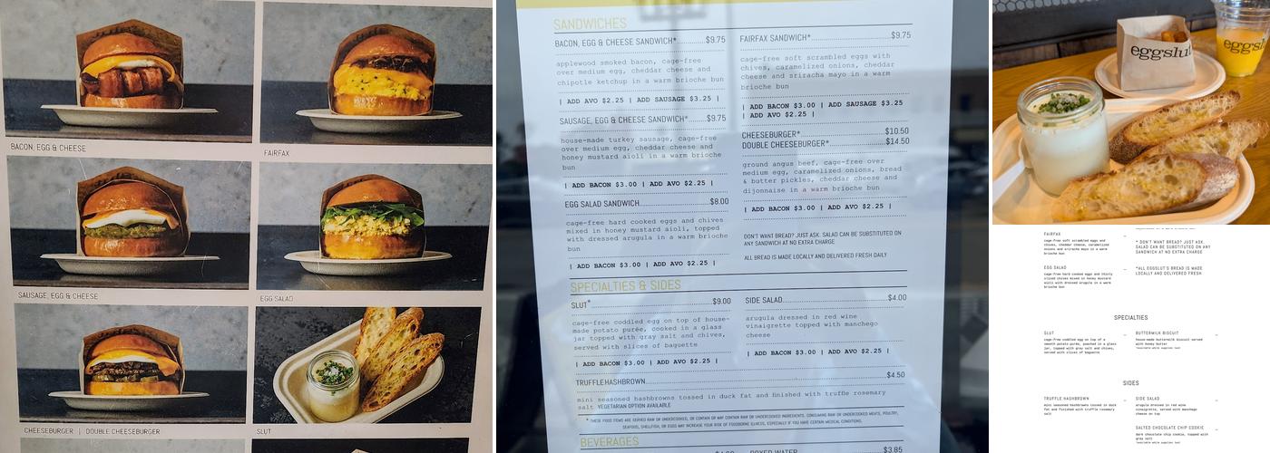 Eggslut Menu
