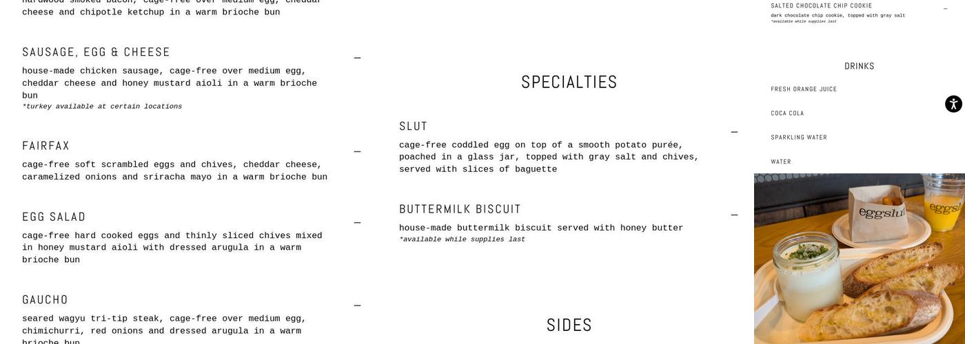 Eggslut Menu