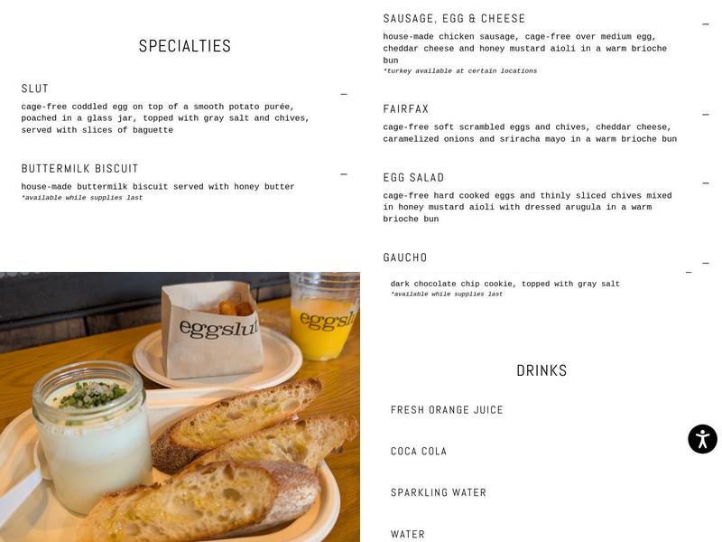Eggslut Menu