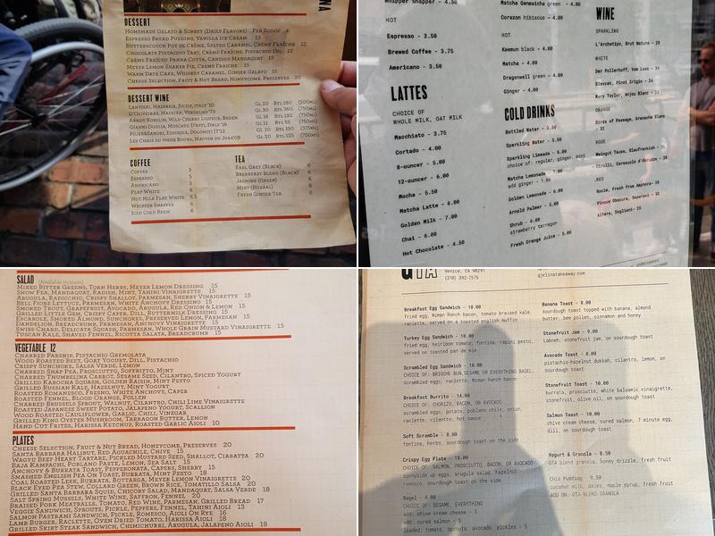 Gjelina Take Away Menu